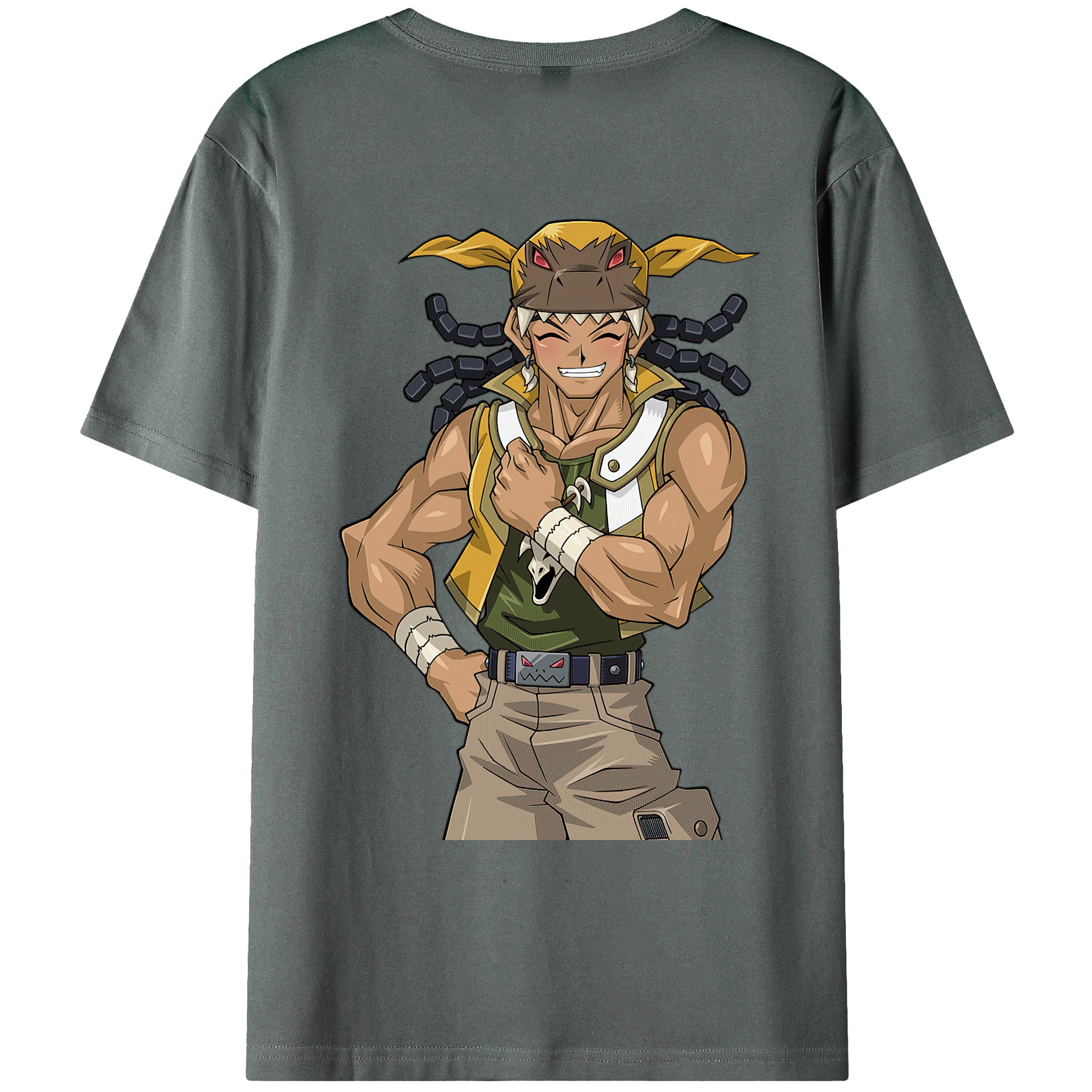 （画像用） 遊☆戯☆王 Yu-Gi-Oh! 綿100％ メンズ半袖Tシャツ（バックプリント） 通気性